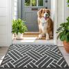 imageOLANLY Indoor Door Mat 32x20 Inch Dirt Resistant and Absorbent NonSlip Rubber Backing Floor Mats Easy Clean LowProfile Doormat for Entryway Front Door and Inside Entrance KhakiCharcoal