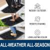 imageOLANLY Indoor Outdoor Mat Sturdy Natural Rubber Floor Mat Non Slip Low Profile Waterproof Doormat and Stain Front Door Mats Easy Clean Patio Entrance Mat 30x17 BlackBlack