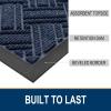imageOLANLY Indoor Outdoor Mat Sturdy Natural Rubber Floor Mat Non Slip Low Profile Waterproof Doormat and Stain Front Door Mats Easy Clean Patio Entrance Mat 30x17 BlackNavy