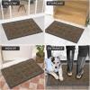 imageOLANLY Indoor Outdoor Mat Sturdy Natural Rubber Floor Mat Non Slip Low Profile Waterproof Doormat and Stain Front Door Mats Easy Clean Patio Entrance Mat 30x17 BlackBrown