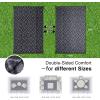 imageOLANLY Outdoor Rug 5x8 ft Waterproof Outdoor Plastic Straw Rug with Geometric Pattern Clearance Reversible RV Mat for Patio Camping Balcony Deck Backyard Black ampamp WhiteBlack  Grey