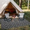 imageOLANLY Outdoor Rug 5x8 ft Waterproof Outdoor Plastic Straw Rug with Geometric Pattern Clearance Reversible RV Mat for Patio Camping Balcony Deck Backyard Black ampamp WhiteBlack  White