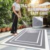 imageOLANLY Outdoor Rug 5x8 ft Waterproof Reversible Outdoor Plastic Straw Rug RV Mat Indoor Outdoor Carpet Clearance for Patio Camping Balcony Deck Backyard Grey ampamp WhiteGrey  White