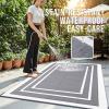 imageOLANLY Outdoor Rug 5x8 ft Waterproof Reversible Outdoor Plastic Straw Rug RV Mat Indoor Outdoor Carpet Clearance for Patio Camping Balcony Deck Backyard Grey ampamp WhiteGrey  White