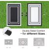 imageOLANLY Outdoor Rug 5x8 ft Waterproof Reversible Outdoor Plastic Straw Rug RV Mat Indoor Outdoor Carpet Clearance for Patio Camping Balcony Deck Backyard Grey ampamp WhiteBlack  White