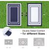 imageOLANLY Outdoor Rug 5x8 ft Waterproof Reversible Outdoor Plastic Straw Rug RV Mat Indoor Outdoor Carpet Clearance for Patio Camping Balcony Deck Backyard Grey ampamp WhiteNavy Blue  White