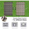 imageOLANLY Outdoor Rug Waterproof 5x8 ft Clearance Reversible Outdoor Plastic Straw Rug with Floral Pattern RV Mat for Patio Camping Balcony Deck Backyard Black ampamp WhiteBlack  Beige