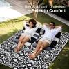 imageOLANLY Outdoor Rug Waterproof 5x8 ft Clearance Reversible Outdoor Plastic Straw Rug with Floral Pattern RV Mat for Patio Camping Balcony Deck Backyard Black ampamp WhiteBlack  White