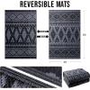 imageOLANLY Outdoor Rug Waterproof 6x9 ft Reversible Outdoor Plastic Straw Rug Boho Patio Rug Indoor Outdoor Carpet RV Mat Outside for Patio Camp Picnic Balcony Deck Backyard Black ampamp WhiteBlack  Grey