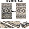 imageOLANLY Outdoor Rug Waterproof 6x9 ft Reversible Outdoor Plastic Straw Rug Boho Patio Rug Indoor Outdoor Carpet RV Mat Outside for Patio Camp Picnic Balcony Deck Backyard Black ampamp WhiteBlack  Beige