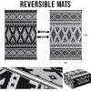 imageOLANLY Outdoor Rug Waterproof 6x9 ft Reversible Outdoor Plastic Straw Rug Boho Patio Rug Indoor Outdoor Carpet RV Mat Outside for Patio Camp Picnic Balcony Deck Backyard Black ampamp WhiteBlack  White