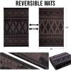imageOLANLY Outdoor Rug Waterproof 6x9 ft Reversible Outdoor Plastic Straw Rug Boho Patio Rug Indoor Outdoor Carpet RV Mat Outside for Patio Camp Picnic Balcony Deck Backyard Black ampamp WhiteBlack  Brown