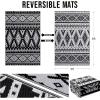 imageOLANLY Outdoor Rug Waterproof 6x9 ft Reversible Outdoor Plastic Straw Rug Boho Patio Rug Indoor Outdoor Carpet RV Mat Outside for Patio Camp Picnic Balcony Deck Backyard Black ampamp WhiteBlack  White