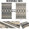 imageOLANLY Outdoor Rug Waterproof 6x9 ft Reversible Outdoor Plastic Straw Rug Boho Patio Rug Indoor Outdoor Carpet RV Mat Outside for Patio Camp Picnic Balcony Deck Backyard Black ampamp WhiteBlack  Beige