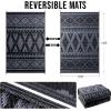 imageOLANLY Outdoor Rug Waterproof 6x9 ft Reversible Outdoor Plastic Straw Rug Boho Patio Rug Indoor Outdoor Carpet RV Mat Outside for Patio Camp Picnic Balcony Deck Backyard Black ampamp WhiteBlack  Grey