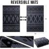 imageOLANLY Outdoor Rug Waterproof 6x9 ft Reversible Outdoor Plastic Straw Rug Boho Patio Rug Indoor Outdoor Carpet RV Mat Outside for Patio Camp Picnic Balcony Deck Backyard Black ampamp WhiteBlack  Grey