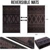 imageOLANLY Outdoor Rug Waterproof 6x9 ft Reversible Outdoor Plastic Straw Rug Boho Patio Rug Indoor Outdoor Carpet RV Mat Outside for Patio Camp Picnic Balcony Deck Backyard Black ampamp WhiteBlack  Brown
