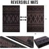 imageOLANLY Outdoor Rug Waterproof 6x9 ft Reversible Outdoor Plastic Straw Rug Boho Patio Rug Indoor Outdoor Carpet RV Mat Outside for Patio Camp Picnic Balcony Deck Backyard Black ampamp WhiteBlack  Brown