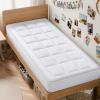 imageOLANLY Queen Quilted Fitted Mattress Pad  Soft Pillow Top Mattress Topper Down Alternative Fill Cooling Comfort Breathable Mattress Cover Machine Washable Deep Pocket Mattress Protector WhiteWhite