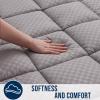 imageOLANLY Queen Quilted Fitted Mattress Pad  Soft Pillow Top Mattress Topper Down Alternative Fill Cooling Comfort Breathable Mattress Cover Machine Washable Deep Pocket Mattress Protector WhiteLight Grey