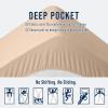 imageOLANLY Queen Quilted Fitted Mattress Pad  Soft Pillow Top Mattress Topper Down Alternative Fill Cooling Comfort Breathable Mattress Cover Machine Washable Deep Pocket Mattress Protector WhiteBeige