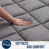 imageOLANLY Queen Quilted Fitted Mattress Pad  Soft Pillow Top Mattress Topper Down Alternative Fill Cooling Comfort Breathable Mattress Cover Machine Washable Deep Pocket Mattress Protector WhiteDark Grey