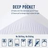imageOLANLY Queen Quilted Fitted Mattress Pad  Soft Pillow Top Mattress Topper Down Alternative Fill Cooling Comfort Breathable Mattress Cover Machine Washable Deep Pocket Mattress Protector WhiteWhite