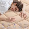 imageOLANLY Queen Quilted Fitted Mattress Pad  Soft Pillow Top Mattress Topper Down Alternative Fill Cooling Comfort Breathable Mattress Cover Machine Washable Deep Pocket Mattress Protector WhiteBeige