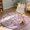 imageOLANLY Rainbow Round Rugs for Bedroom  Machine Washable 3x3 Feet Circle Area Rugs for Living Room Soft and Fluffy Shaggy Carpet for Teen Girls and Boys Nursery Rooms Dorms Home Decor AestheticDusty Pink Tiedye