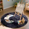 imageOLANLY Rainbow Round Rugs for Bedroom  Machine Washable 3x3 Feet Circle Area Rugs for Living Room Soft and Fluffy Shaggy Carpet for Teen Girls and Boys Nursery Rooms Dorms Home Decor AestheticDeep Grey Tiedye