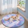 imageOLANLY Rainbow Round Rugs for Bedroom  Machine Washable 3x3 Feet Circle Area Rugs for Living Room Soft and Fluffy Shaggy Carpet for Teen Girls and Boys Nursery Rooms Dorms Home Decor AestheticPurple Rainbow