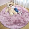 imageOLANLY Rainbow Round Rugs for Bedroom  Machine Washable 3x3 Feet Circle Area Rugs for Living Room Soft and Fluffy Shaggy Carpet for Teen Girls and Boys Nursery Rooms Dorms Home Decor AestheticDusty Pink Tiedye