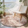 imageOLANLY Rainbow Round Rugs for Bedroom  Machine Washable 3x3 Feet Circle Area Rugs for Living Room Soft and Fluffy Shaggy Carpet for Teen Girls and Boys Nursery Rooms Dorms Home Decor AestheticBeige Tiedye