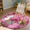 imageOLANLY Rainbow Round Rugs for Bedroom  Machine Washable 3x3 Feet Circle Area Rugs for Living Room Soft and Fluffy Shaggy Carpet for Teen Girls and Boys Nursery Rooms Dorms Home Decor AestheticPink Tiedye