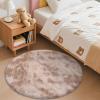 imageOLANLY Rainbow Round Rugs for Bedroom  Machine Washable 3x3 Feet Circle Area Rugs for Living Room Soft and Fluffy Shaggy Carpet for Teen Girls and Boys Nursery Rooms Dorms Home Decor AestheticBeige Tiedye
