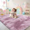 imageOLANLY Rainbow Round Rugs for Bedroom  Machine Washable 3x3 Feet Circle Area Rugs for Living Room Soft and Fluffy Shaggy Carpet for Teen Girls and Boys Nursery Rooms Dorms Home Decor AestheticDusty Pink Tiedye