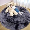 imageOLANLY Rainbow Round Rugs for Bedroom  Machine Washable 3x3 Feet Circle Area Rugs for Living Room Soft and Fluffy Shaggy Carpet for Teen Girls and Boys Nursery Rooms Dorms Home Decor AestheticLight Grey Tiedye