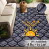 imageOLANLY Reversible Outdoor Rug 5x8 ft Clearance Waterproof Outdoor Plastic Straw Rug with Interlacing Pattern RV Mat for Patio Camping Balcony Deck Backyard Black ampamp WhiteBlack  Grey