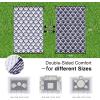 imageOLANLY Reversible Outdoor Rug 5x8 ft Clearance Waterproof Outdoor Plastic Straw Rug with Interlacing Pattern RV Mat for Patio Camping Balcony Deck Backyard Black ampamp WhiteNavy Blue  White