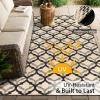 imageOLANLY Reversible Outdoor Rug 5x8 ft Clearance Waterproof Outdoor Plastic Straw Rug with Interlacing Pattern RV Mat for Patio Camping Balcony Deck Backyard Black ampamp WhiteBlack  Beige