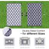 imageOLANLY Reversible Outdoor Rug 5x8 ft Clearance Waterproof Outdoor Plastic Straw Rug with Interlacing Pattern RV Mat for Patio Camping Balcony Deck Backyard Black ampamp WhiteNavy Blue  White
