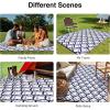 imageOLANLY Reversible Outdoor Rug 5x8 ft Clearance Waterproof Outdoor Plastic Straw Rug with Interlacing Pattern RV Mat for Patio Camping Balcony Deck Backyard Black ampamp WhiteNavy Blue  White
