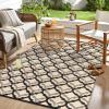 imageOLANLY Reversible Outdoor Rug 5x8 ft Clearance Waterproof Outdoor Plastic Straw Rug with Interlacing Pattern RV Mat for Patio Camping Balcony Deck Backyard Black ampamp WhiteBlack  Beige