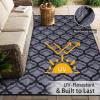 imageOLANLY Reversible Outdoor Rug 5x8 ft Clearance Waterproof Outdoor Plastic Straw Rug with Interlacing Pattern RV Mat for Patio Camping Balcony Deck Backyard Black ampamp WhiteBlack  Grey
