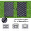 imageOLANLY Reversible Outdoor Rug 5x8 ft Clearance Waterproof Outdoor Plastic Straw Rug with Interlacing Pattern RV Mat for Patio Camping Balcony Deck Backyard Black ampamp WhiteBlack  Grey