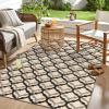 imageOLANLY Reversible Outdoor Rug 5x8 ft Clearance Waterproof Outdoor Plastic Straw Rug with Interlacing Pattern RV Mat for Patio Camping Balcony Deck Backyard Black ampamp WhiteBlack  Beige
