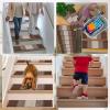 imageOLANLY Stair Treads Non Slip 15PCS 8quot x 30quot Indoor Stair Runners for Wooden Steps Edging Stair Rugs with Reusable Peel and Stick Adhesive for Kids Elders and Pets BrownBrown