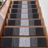 imageOLANLY Stair Treads Non Slip 15PCS 8quot x 30quot Indoor Stair Runners for Wooden Steps Edging Stair Rugs with Reusable Peel and Stick Adhesive for Kids Elders and Pets BrownBlack
