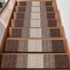 imageOLANLY Stair Treads Non Slip 15PCS 8quot x 30quot Indoor Stair Runners for Wooden Steps Edging Stair Rugs with Reusable Peel and Stick Adhesive for Kids Elders and Pets BrownBrown