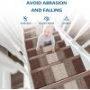 imageOLANLY Stair Treads Non Slip 15PCS 8quot x 30quot Indoor Stair Runners for Wooden Steps Edging Stair Rugs with Reusable Peel and Stick Adhesive for Kids Elders and Pets BrownBrown